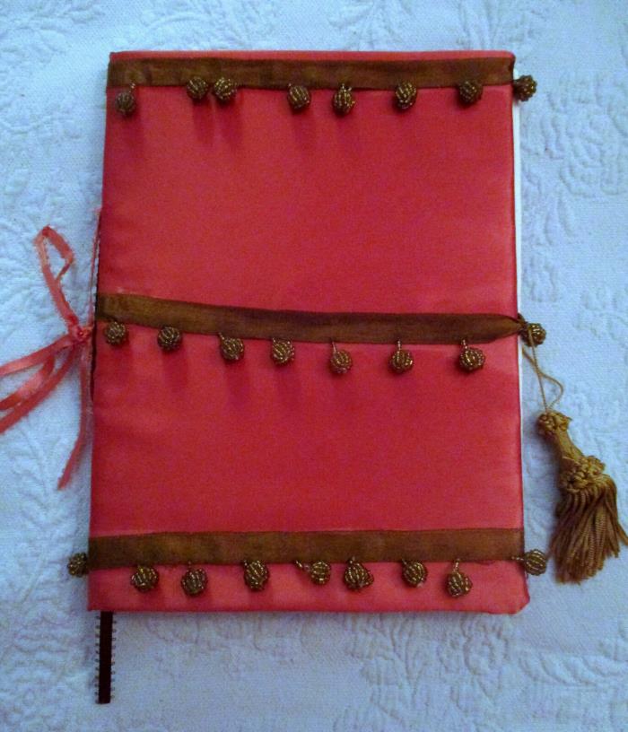 Journal Diary Smash book Sketchbook Satin Ribbons Beads & tassel BEAUTIFUL