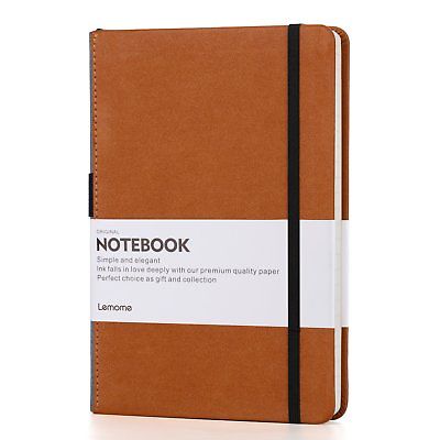 Thick Classic Notebook with Pen Loop - Lemome A5 Wide Ruled Hardcover Writing...
