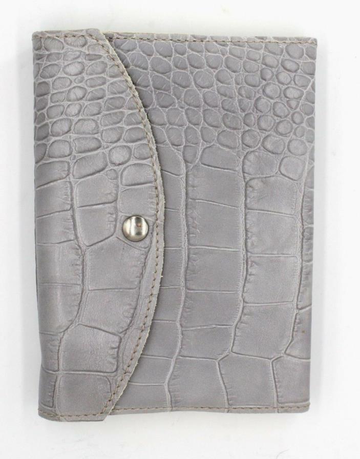 NEW Francesco Lionetti Gray Croc Leather Journal Florence Italy 5