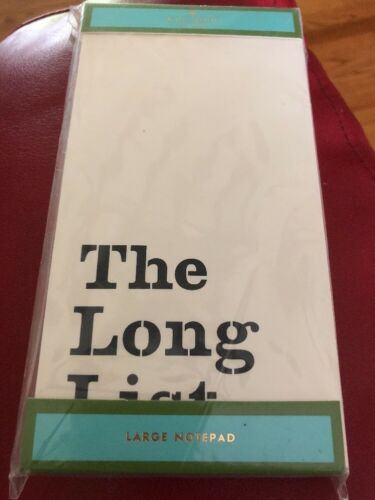 NWT Kate Spade New York The Long List Large Notepad