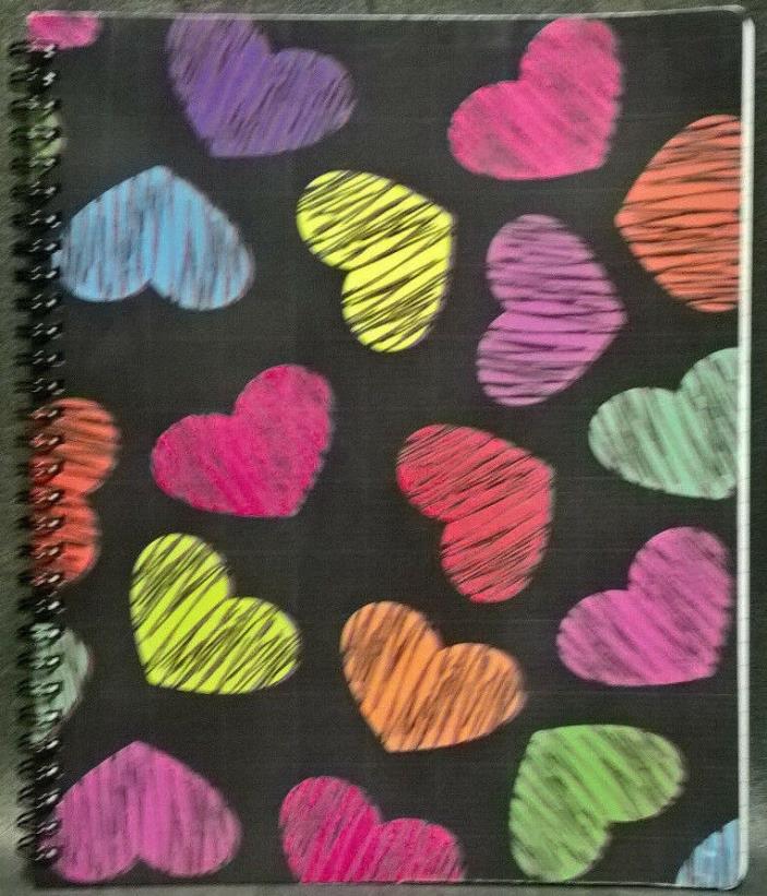 Piccadilly Notebook LOT OF 2 Spiral Notebook W/ HEARTS 10.5x8.5 Notebooks NEW!