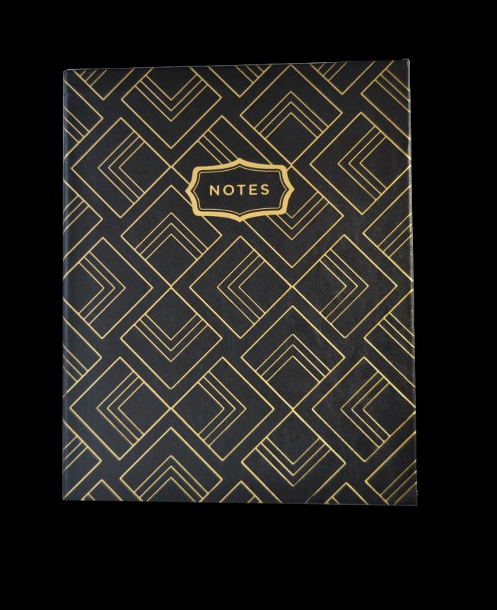 CLEMENTINE PAPER INC. BLACK FAUX LEATHER NOTEBOOK W/GOLD FOIL GRAPHIC 8