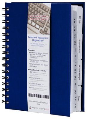 Internet Password Organizer Cobalt Blue Blank Diaries Journals Accessories Books