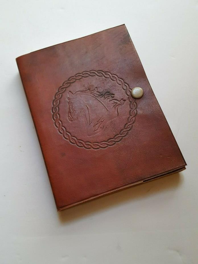 Leather Bound Journal - Horse Detail Paper Blank Leather Diary
