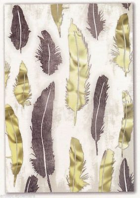 NB18 Notebook Journal by Molly & Rex 6x9 ~ Metallic Gold Feathers II