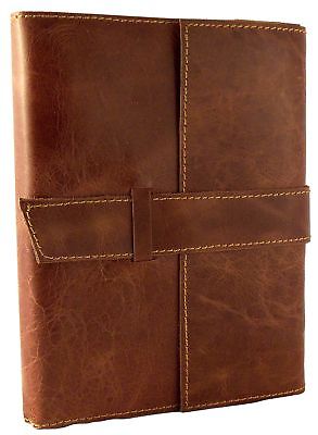 Rustic Ridge Refillable Distressed Leather Travel Journal with Handmade Paper...