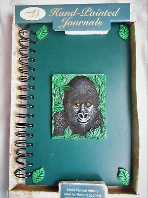 2 New Diary Journals Note Books 3D KittRich Hand Painted Art Spiral Gorilla Ape