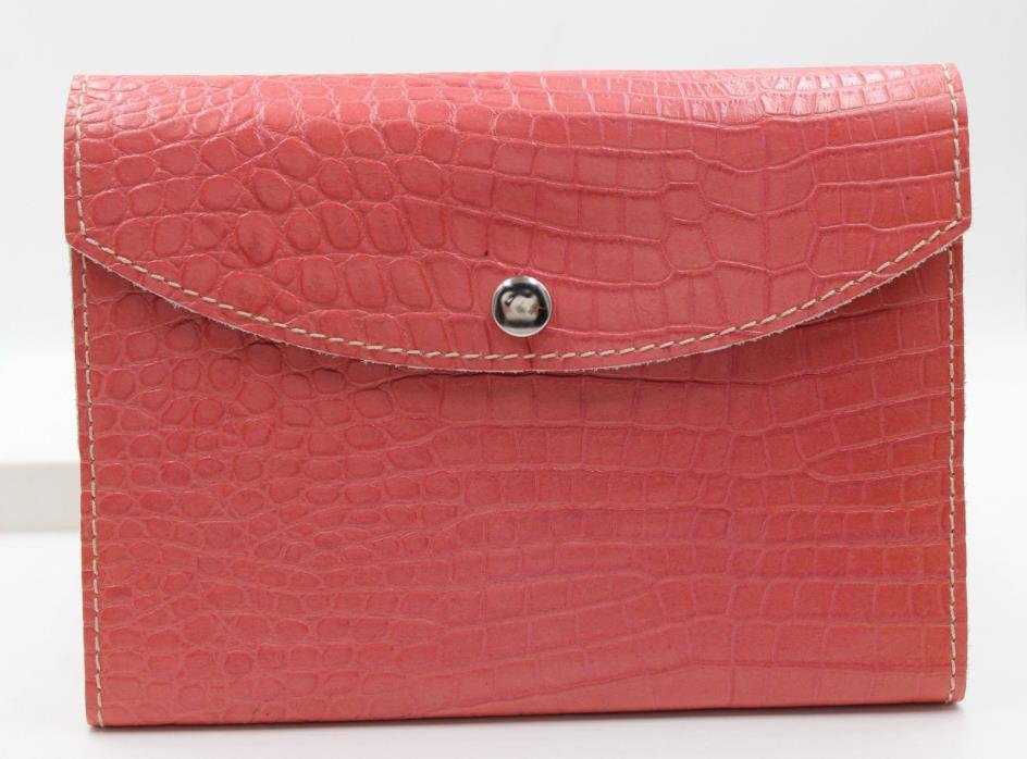 NEW Francesco Lionetti Pink Croc Leather Journal Florence Italy 5