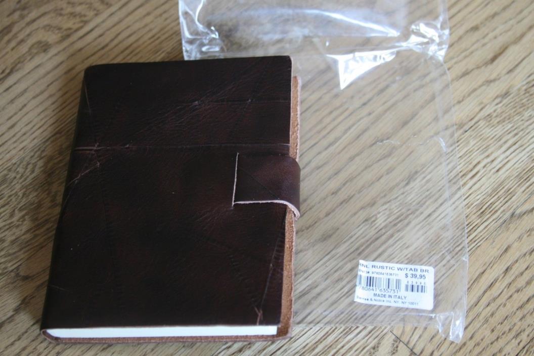 Brown Rustic Italian Leather Journal with Tab Closure 4x6