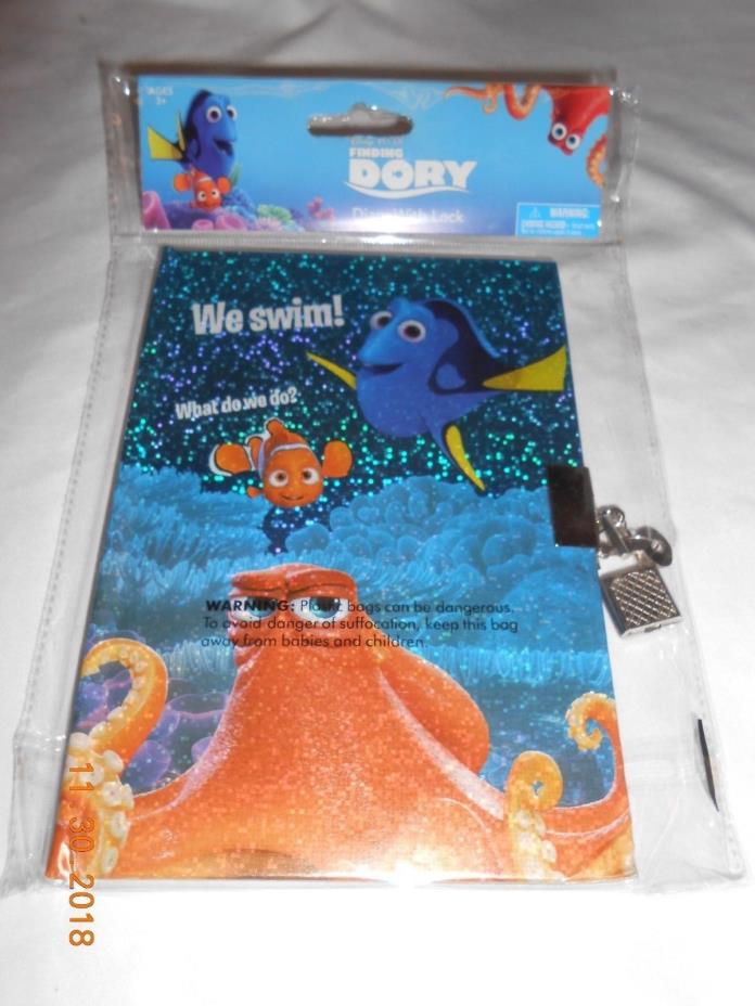 New We Swim Disney Finding Dory Diary w/ lock & key Easter Basket gift all kids