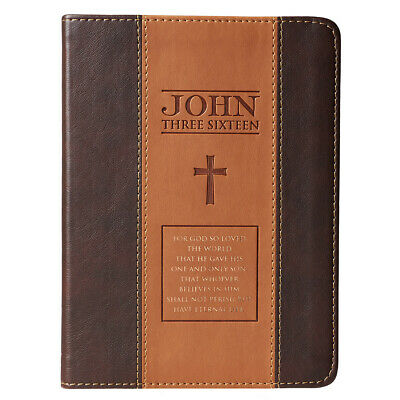 John 3:16 Two-Tone Brown Flexcover Journal  by Christian Art Gifts