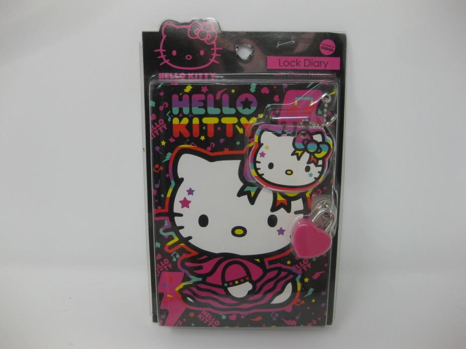 Hello Kitty Lock Diary Sanrio by w/ Charm Notepad Claire's New