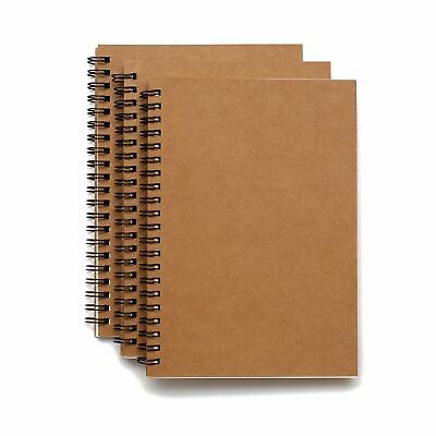 Soft Cover Spiral Sketchpad Notebooks - Pack Three 8.25 Inches By 5.5 100 Pages