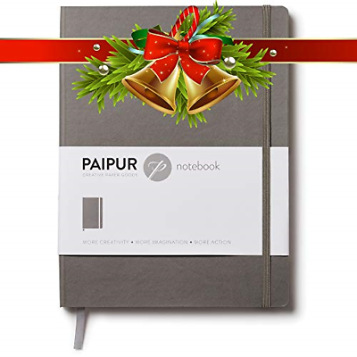 PAIPUR Notebook ~ Fountain Pen Edition ~ Innovative Dotted Grid & Ruled Hybrid ~