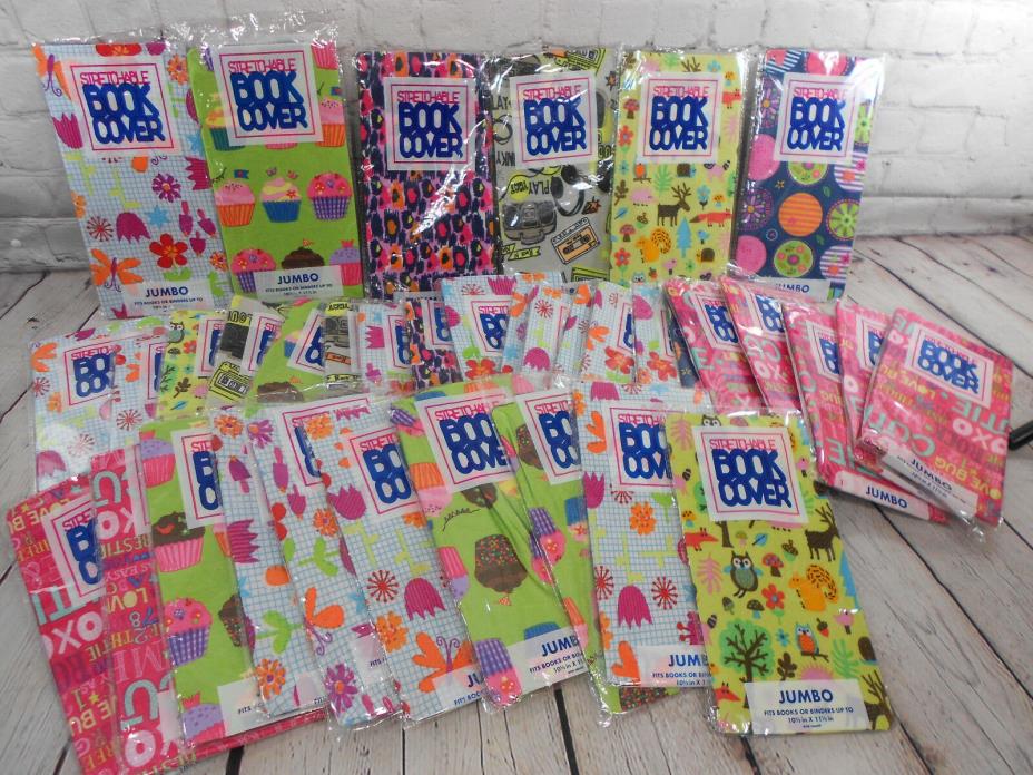 Stretchable Book Covers Lot of 36 Jumbo Size 10.5 x 11.5