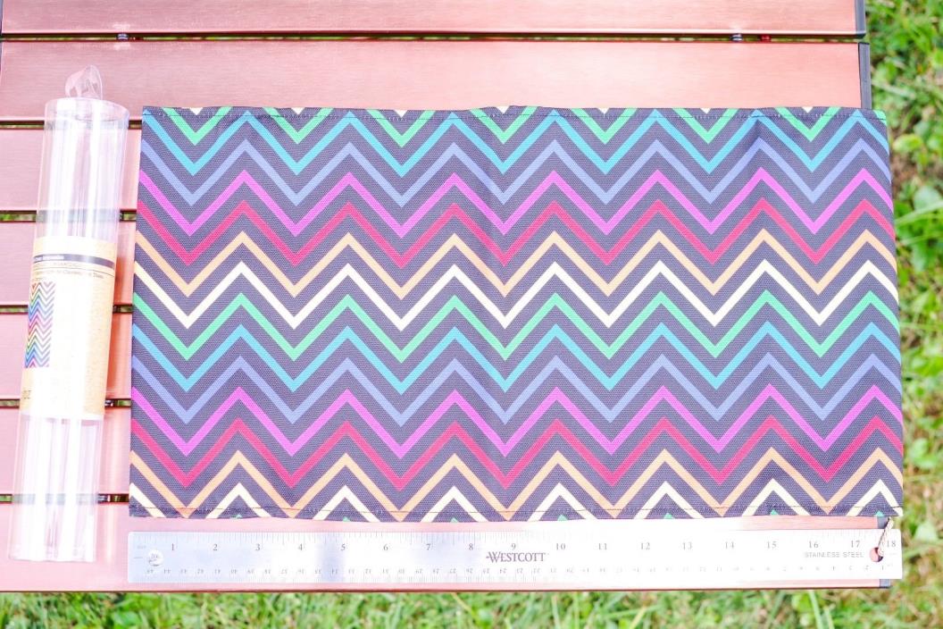 Rainbow Zig Zag Pattern Fabric Book Cover - Small Table Runner