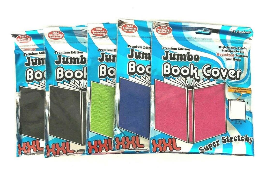 (5) It's Academic XXL Jumbo Book Cover Premium Edition Stretches to Fit-4 Colors