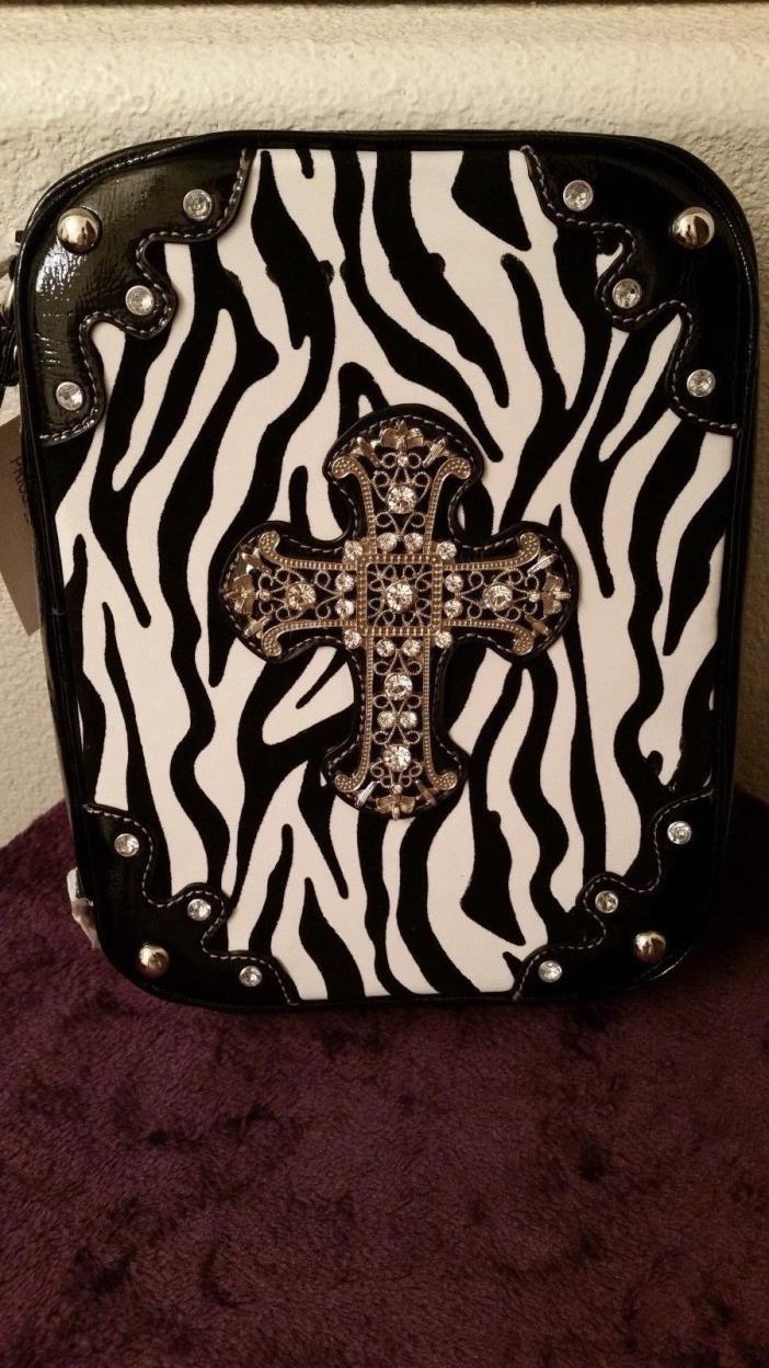 BRAND NEW ZEBRA PRINT BIBLE BOOK CASE