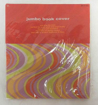 Bright 70's Hippy Retro Jumbo Stretchable Reusable Text Book Binder Cover New