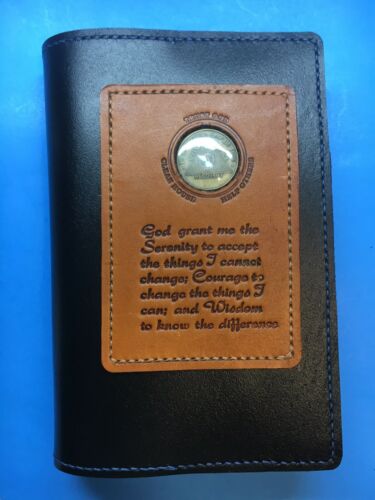 Alcoholics Anonymous Genuine Leather Big Book cover With Coin Holder