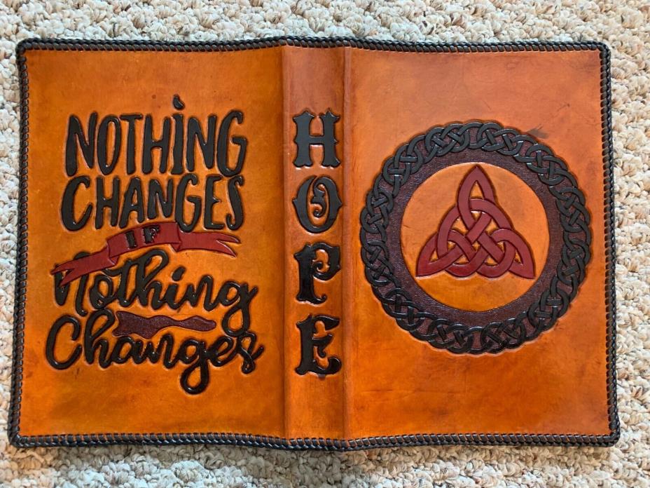 Custom leather AA book cover, Alcoholics Anonymous cover, AA book cover,