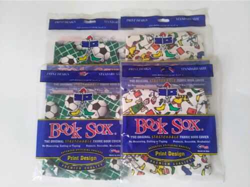 Lot of 4 Book Sox Fabric Covers, Standard Size, Soccer & Original Mascot themes