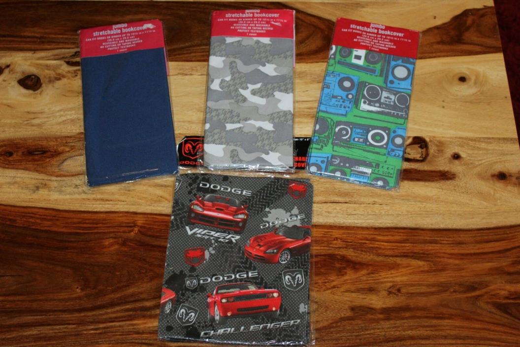 4 Jumbo Stretchable Bookcover Lot Textbook Cover NEW