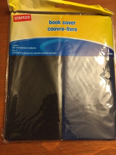 Staples Stretchable Book Cover  Black and Blue 2 Pack..** LOT OF4