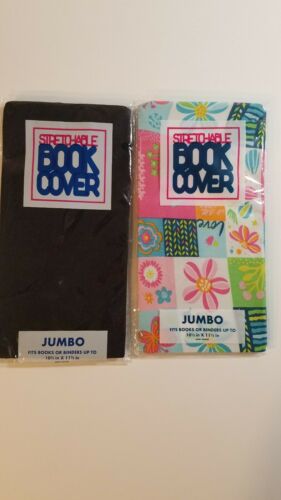 Jumbo Stretchable Fabric Bookcover Fits Books or Binders up to 10.5 x 11.5 BLACK