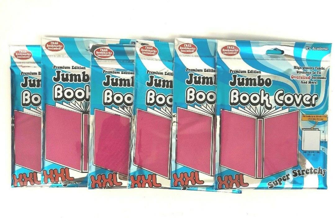 It's Academic XXL Jumbo Book Cover Stretches to Fit Oversized Hot Pink Lot Of 6