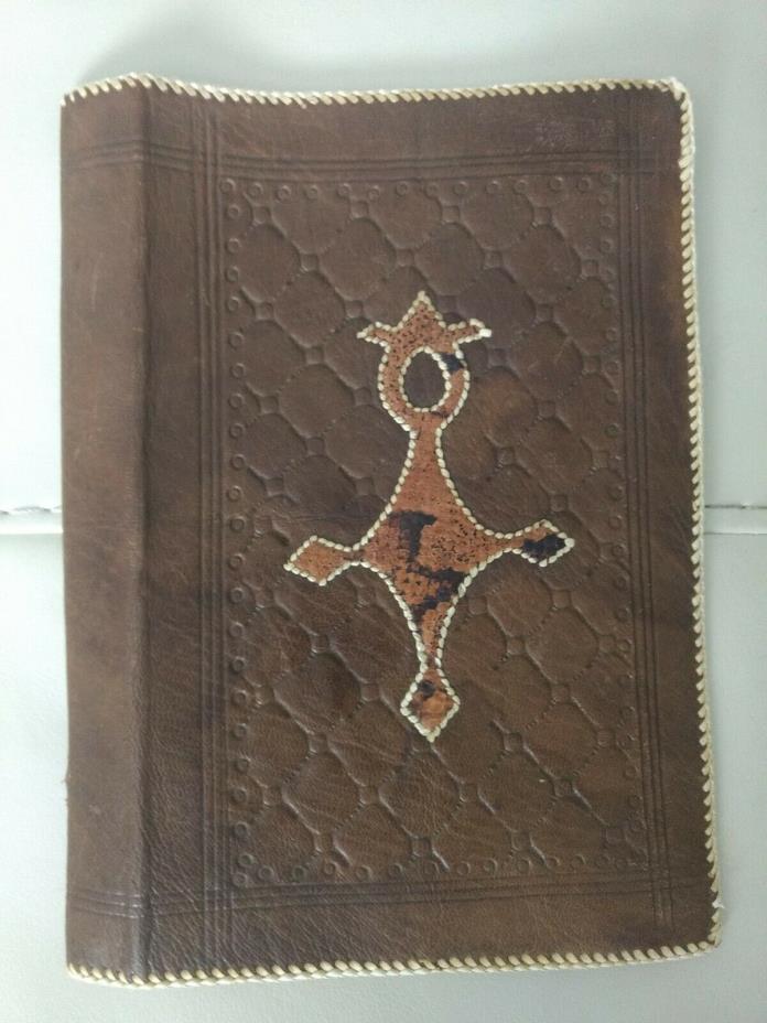 Vintage Handcrafted Book Cover Leather Look Embossed 5 1/2