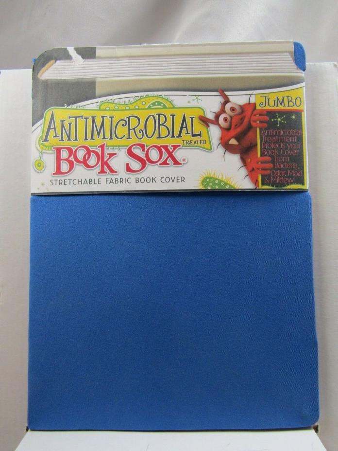 Antimicrobial Blue Stretch Fabric Book Sox Cover Jumbo Size