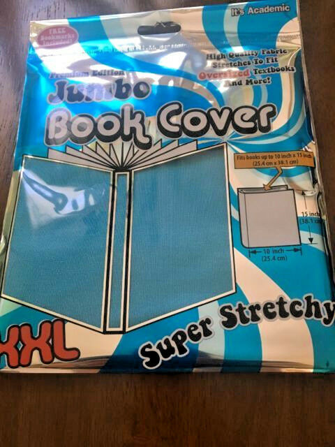 NEW  Jumbo Book Cover It's Academic Premium Edition XXL Stretchable Fab =BLUE