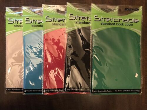 5 NEW STANDARD STRETCHABLE BOOK COVER VARIETY COLOR