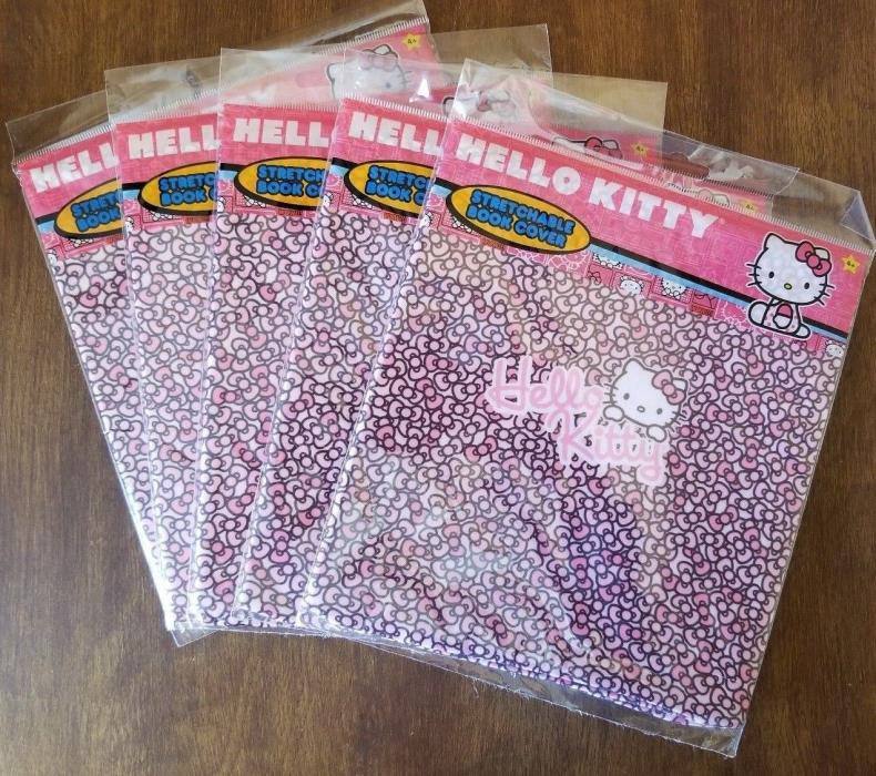 SANRIO HELLO KITTY Stretchable Book Cover Pink Bows NEW!!