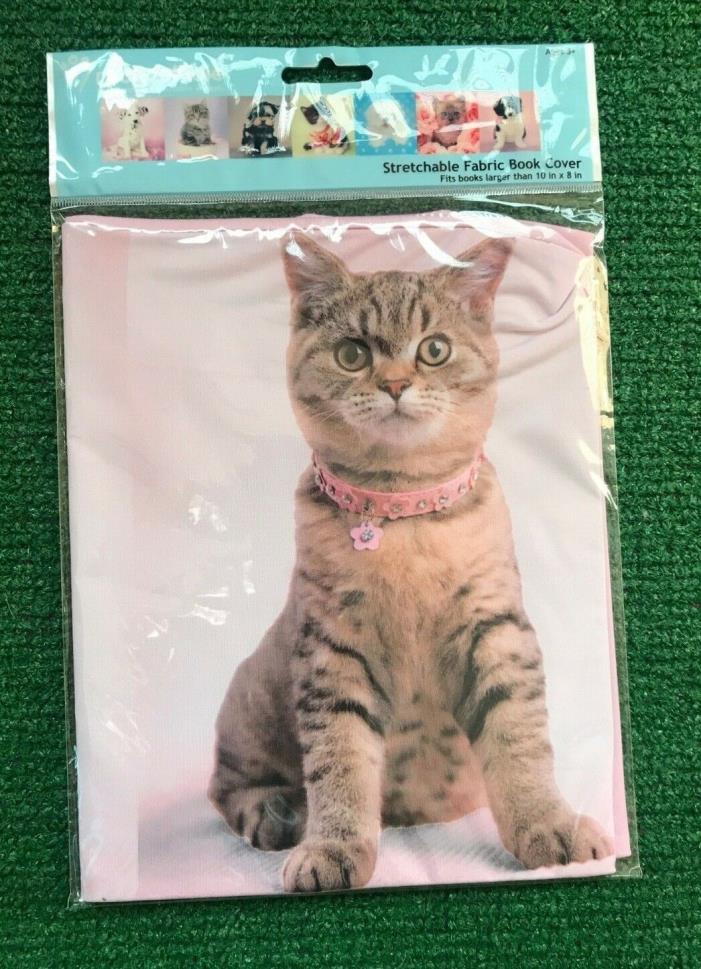 Stretchable Pink Fabric Cat Book Cover by Rachaelhale, Kitten, New