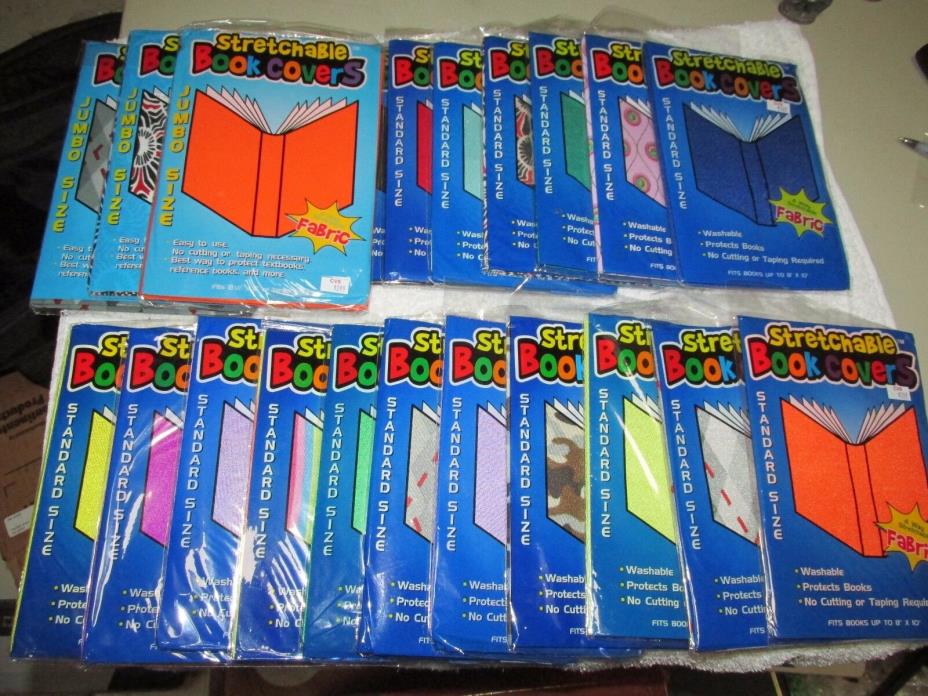 Kittrich Stretchable Book Covers,  LOT 21 individual Packs, Assorted colors New