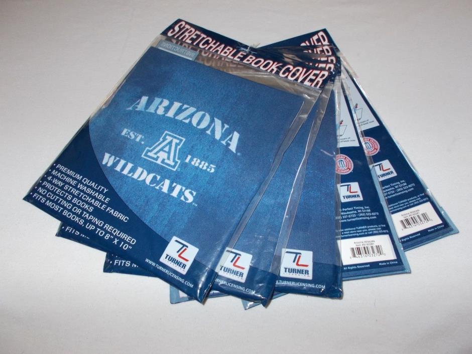 5 pack Turner Licensing Arizona Wildcats 8 to 10 inch stretchable book covers
