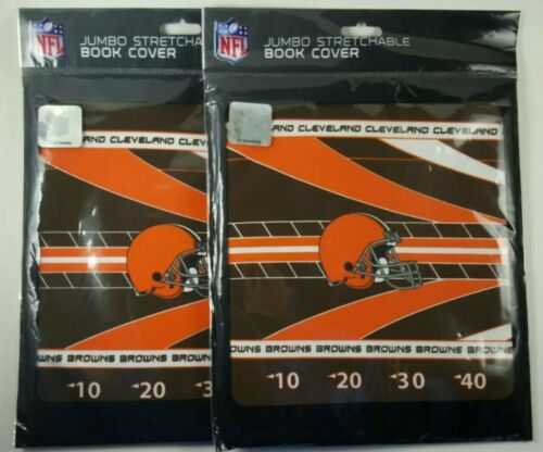 NFL Cleveland Browns Stretchable Book Covers Jumbo Lot of 2 Official 11