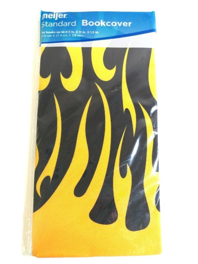 Book Cover Super Stretch Reusable flames orange yellow black new