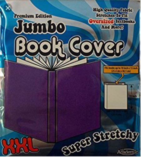 NEW  Jumbo Book Cover It's Academic Premium Edition XXL Stretchable Fab =PURPLE