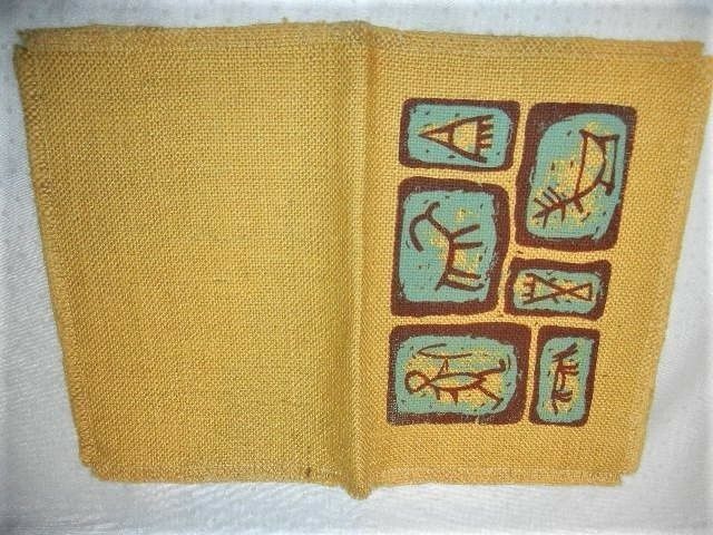 VINTAGE HESSIAN BOOK COVER by CARSCRAFT CAVE DRAWINGS 1960/70s