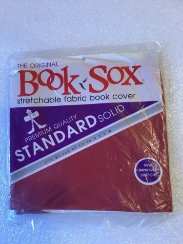 Stretch Fabric Book Sox Cover Standard Size Bright Red Solid Color