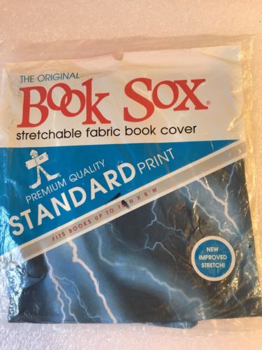 Lightning Bolt Print Stretch Fabric Book Sox Cover Standard Size New Rare