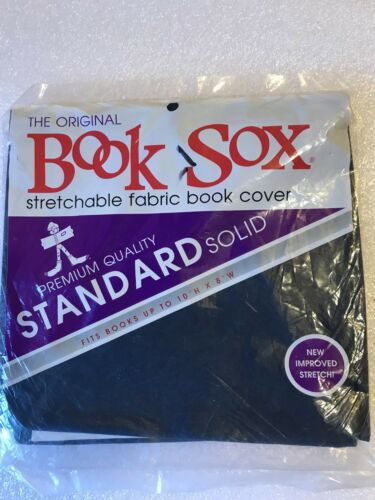 Stretch Fabric Book Sox Cover Standard Size Navy Blue Solid Color