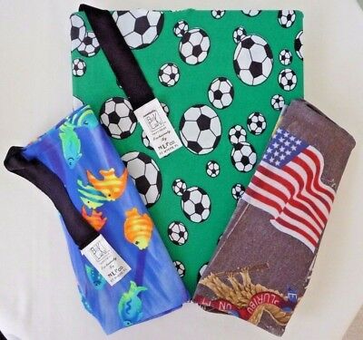 Stretchable Text Book Covers Lot of 3 (Book Looks Soccer & Tropical Fish) & USA