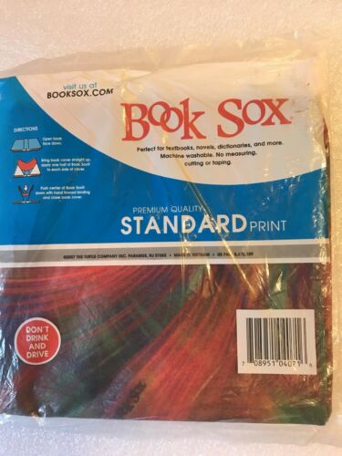 Stretch Fabric Book Sox Cover Standard Size With Reds and Greens Design