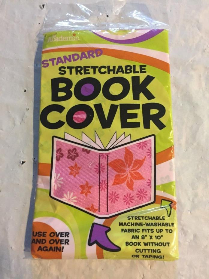 1 NISP Stretchable Book Pink Flower Cover by Academic Fits 8” x 10” book