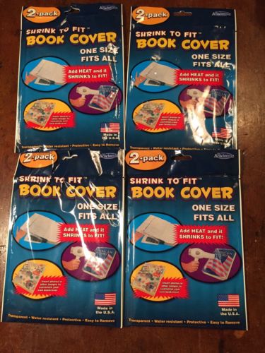 Lot - 4 Shrink To Fit Book Covers 2-packs; 8 Total Covers New