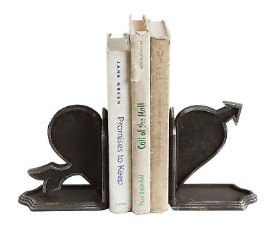 Winston Porter Cast Iron Heart and Arrow Bookends Set of 2